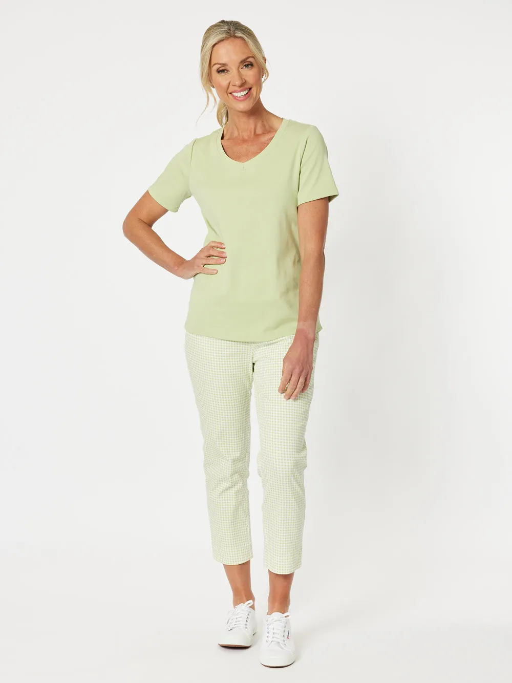 V Neckline Tee - Celery sold by RC & Co product image thumbnail 2
