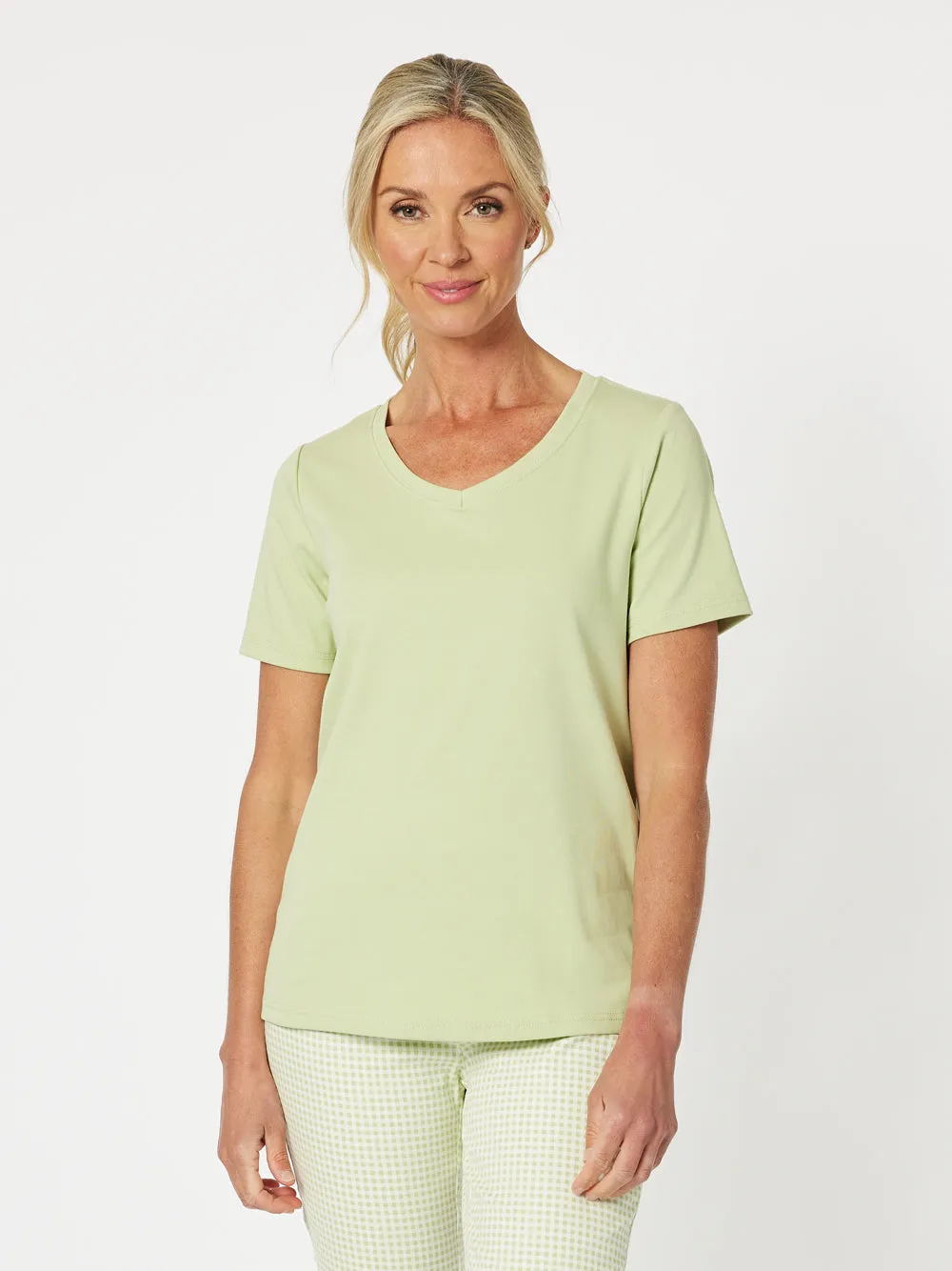 V Neckline Tee - Celery sold by RC & Co