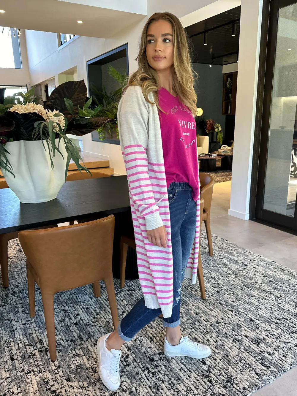 Bella Stripe Cardigan - Pink sold by RC & Co product image thumbnail 3