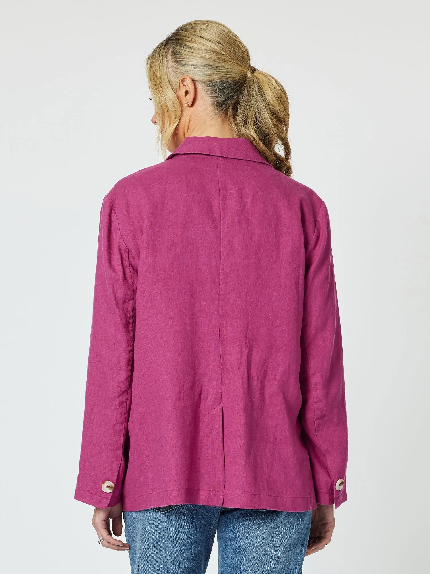 Ballina Linen Jacket - Magenta sold by RC & Co product image thumbnail 4