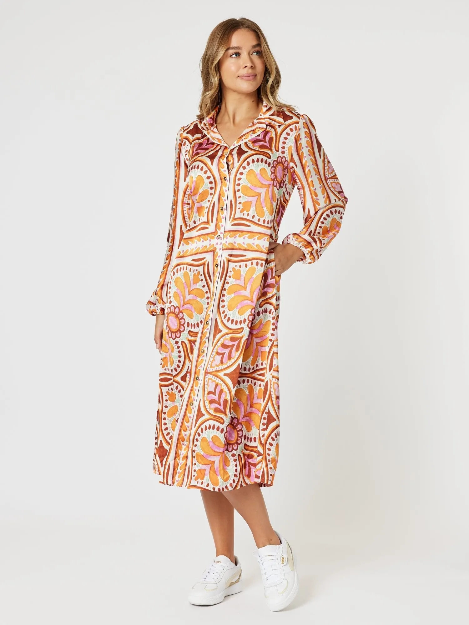 Studio Floral Print Shirt Dress - Fig sold by RC & Co product image thumbnail 2