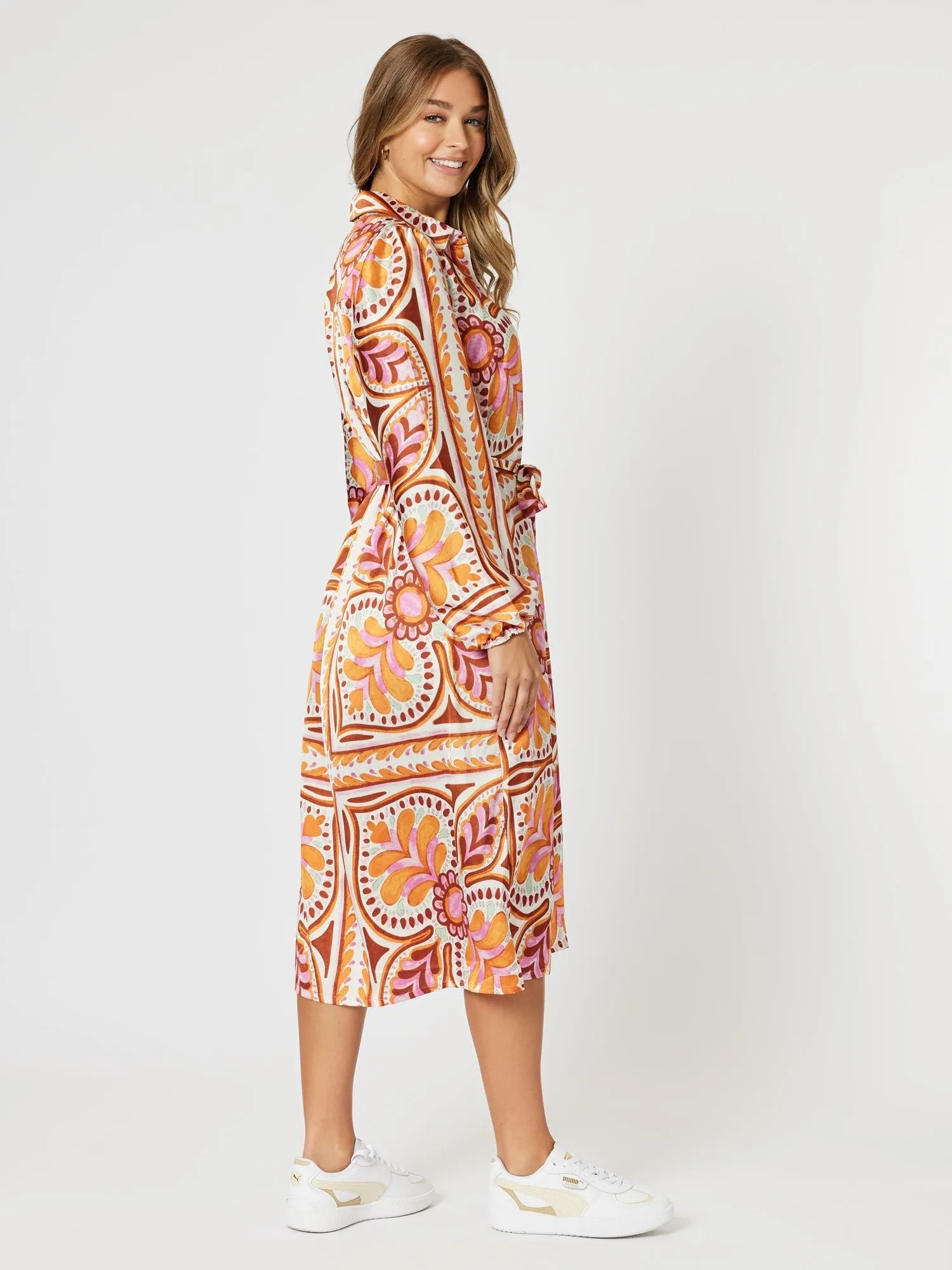 Studio Floral Print Shirt Dress - Fig sold by RC & Co product image thumbnail 3