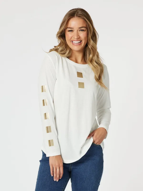 Be Square Long Sleeve Tee - White sold by RC & Co