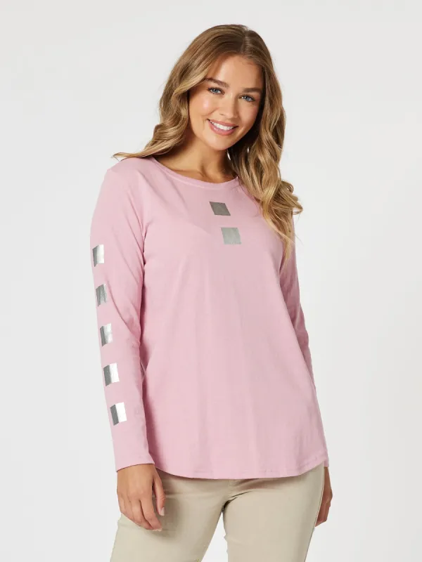 Be Square Long Sleeve Tee - Pink sold by RC & Co