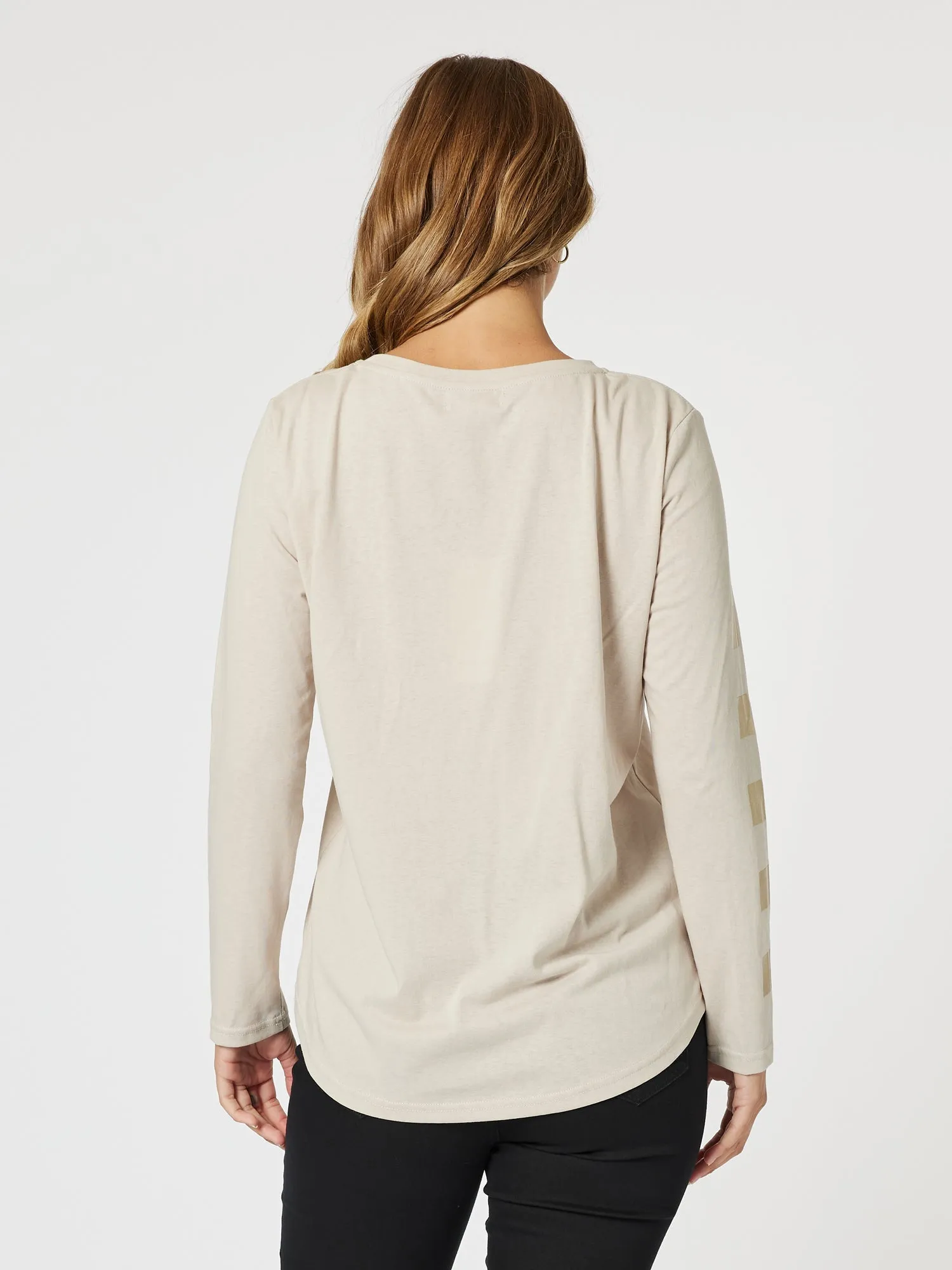 Be Square Long Sleeve Tee - Natural sold by RC & Co product image thumbnail 4