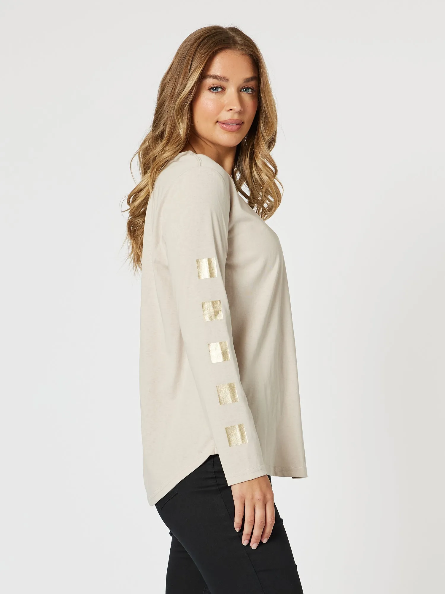 Be Square Long Sleeve Tee - Natural sold by RC & Co product image thumbnail 3