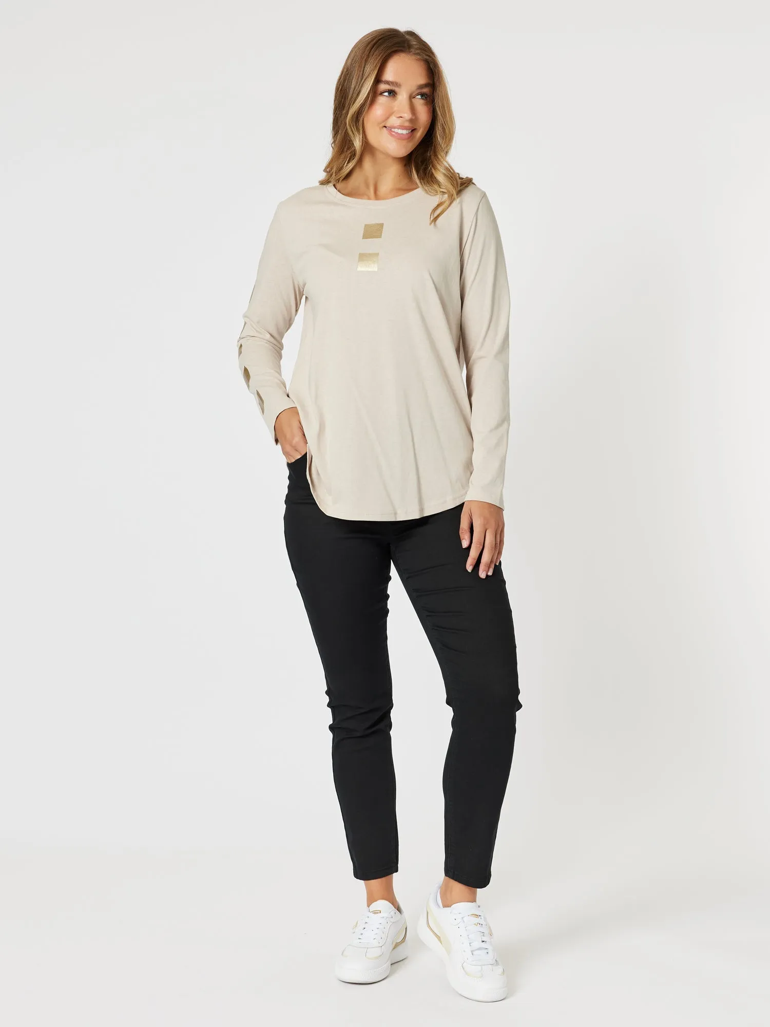 Be Square Long Sleeve Tee - Natural sold by RC & Co product image thumbnail 2