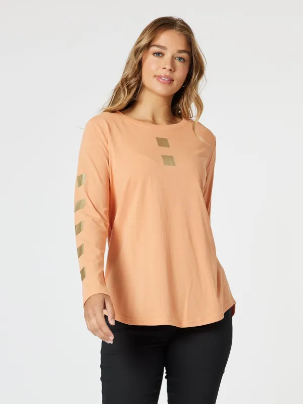 Be Square Long Sleeve Tee - Melon sold by RC & Co