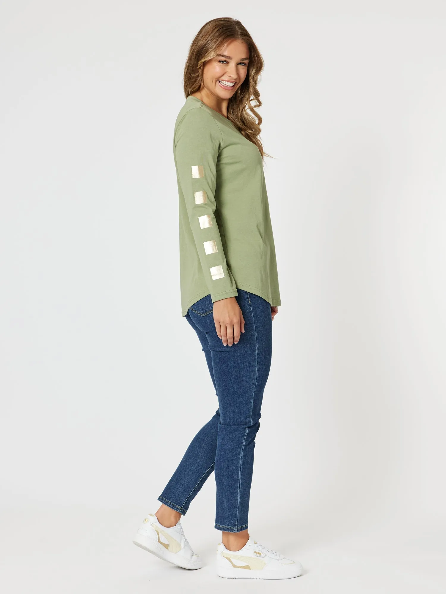 Be Square Long Sleeve Tee - Khaki sold by RC & Co product image thumbnail 2