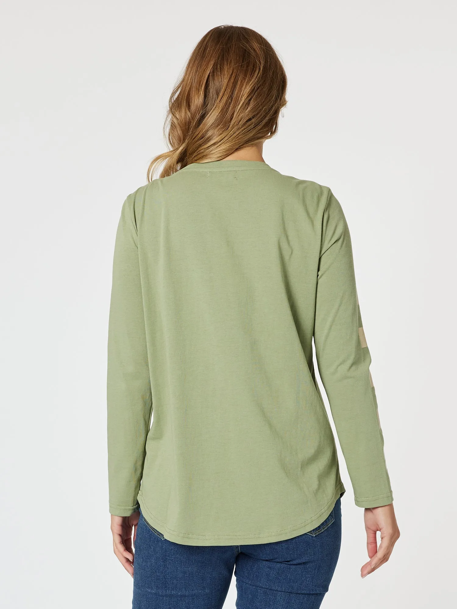 Be Square Long Sleeve Tee - Khaki sold by RC & Co product image thumbnail 3