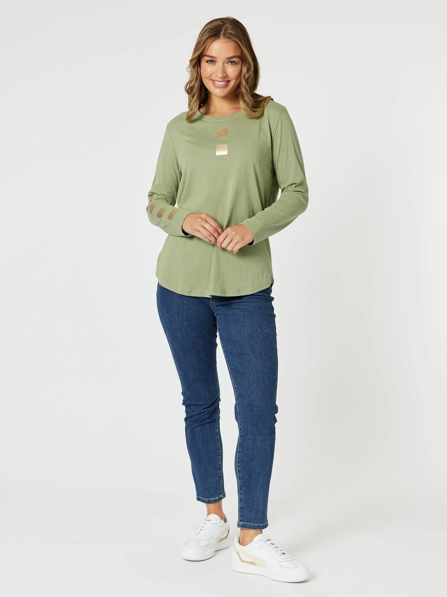 Be Square Long Sleeve Tee - Khaki sold by RC & Co product image thumbnail 4