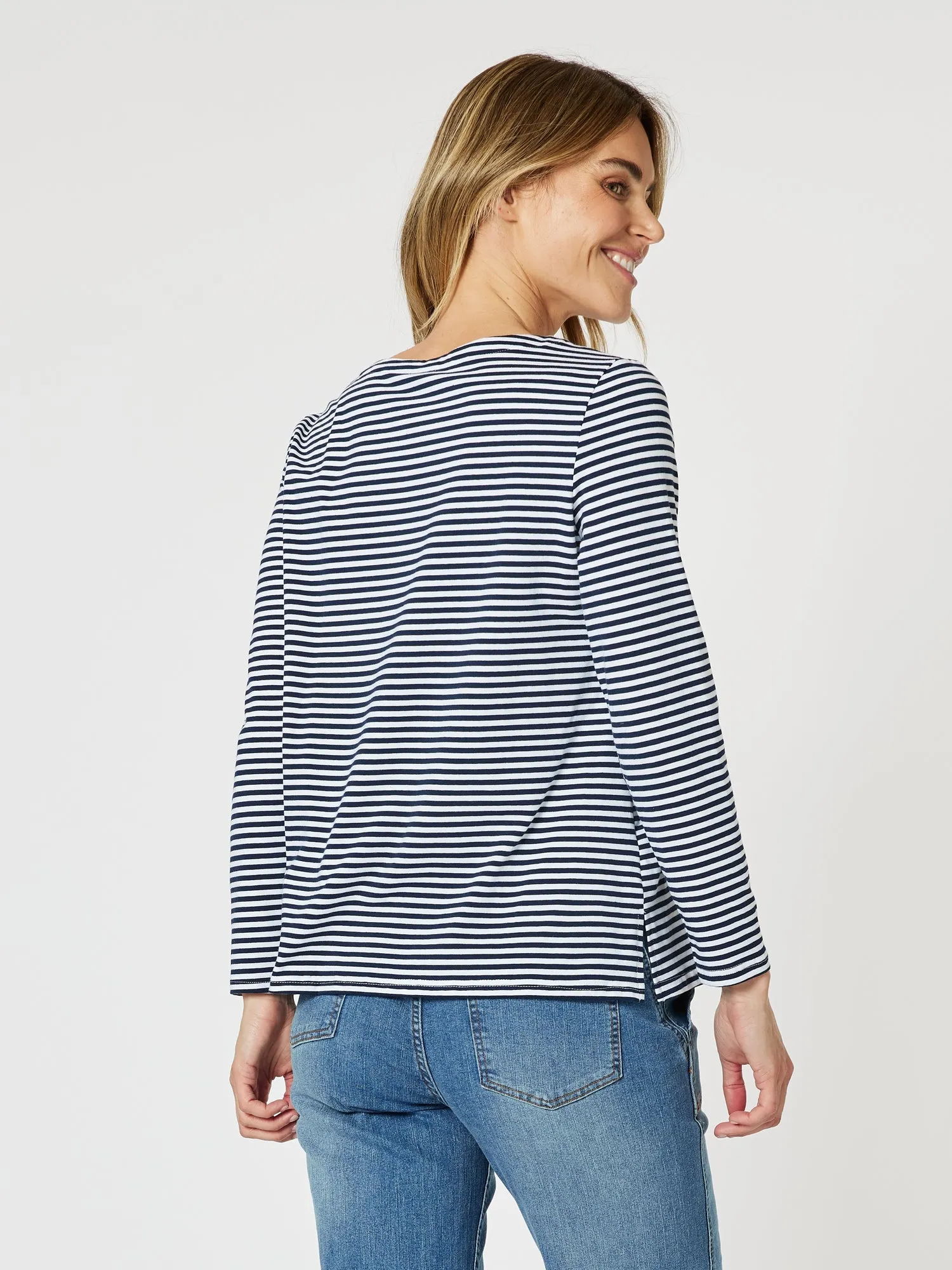 Mariner Stripe Print Top - Navy/White sold by RC & Co product image thumbnail 4