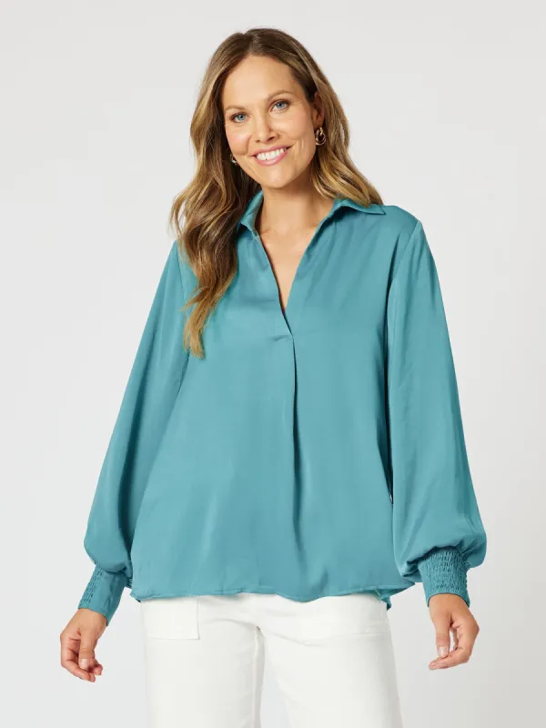 Nehru Top - Teal sold by RC & Co