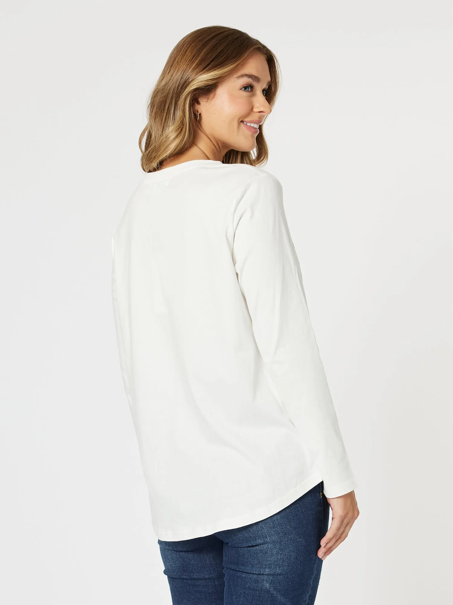 Paris Long Sleeve Tee - White sold by RC & Co product image thumbnail 3