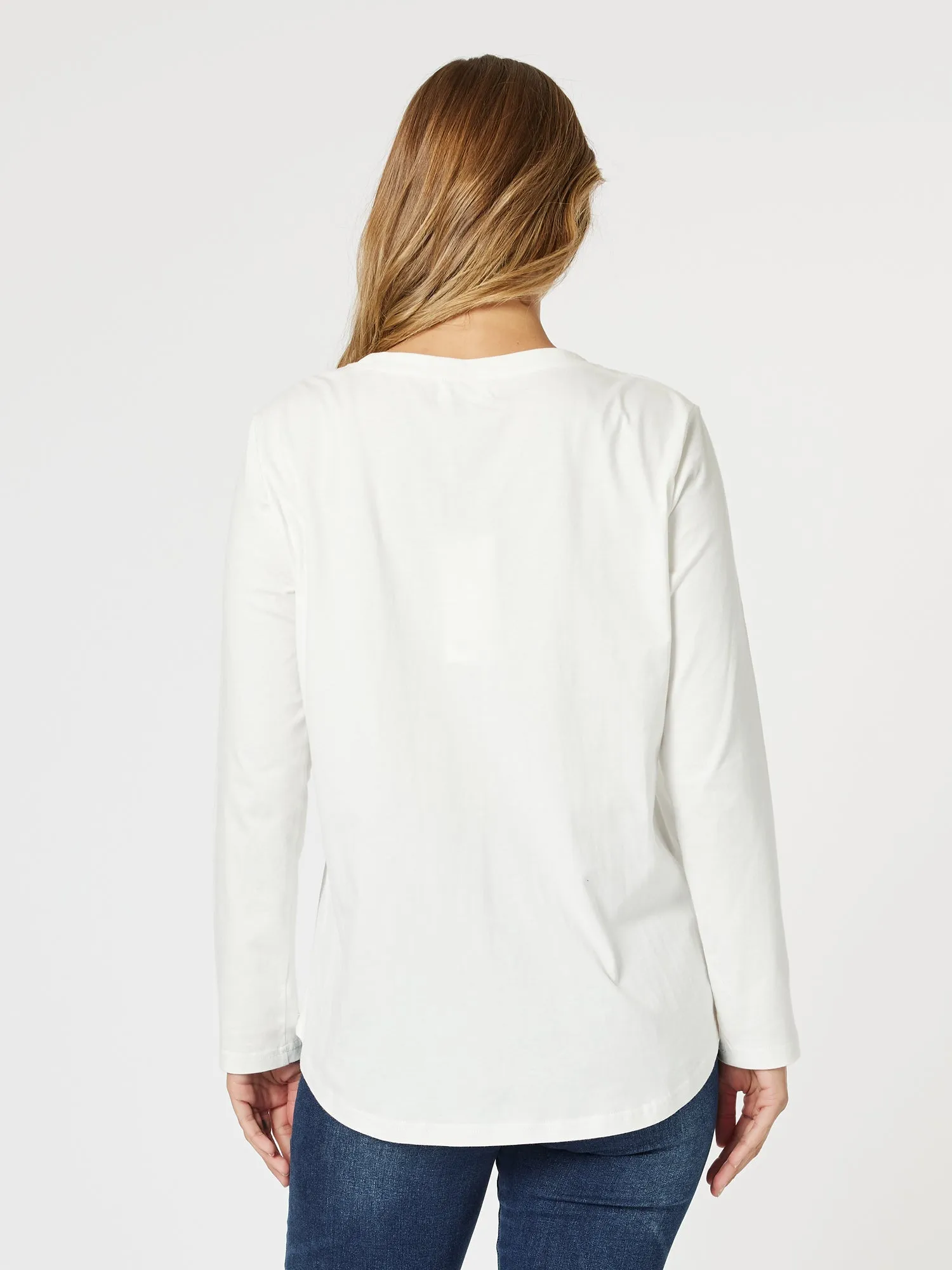 Paris Long Sleeve Tee - White sold by RC & Co product image thumbnail 4