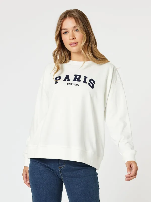 Paris Sweatshirt - White sold by RC & Co