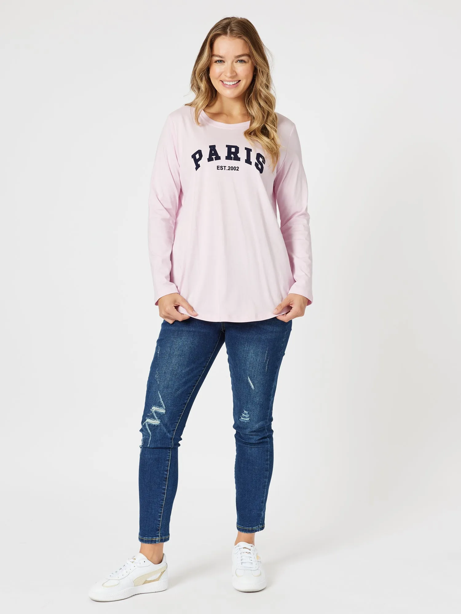 Paris Long Sleeve Tee - Pink sold by RC & Co product image thumbnail 2