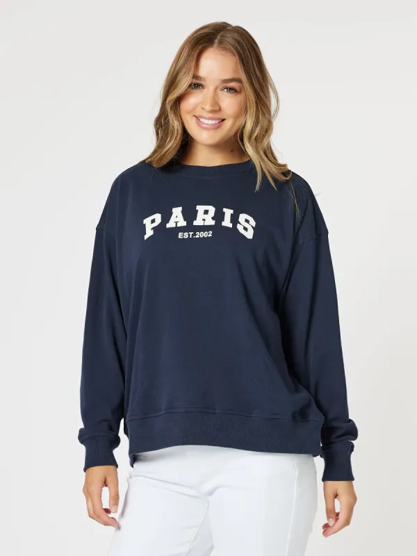Paris Sweatshirt - Navy sold by RC & Co
