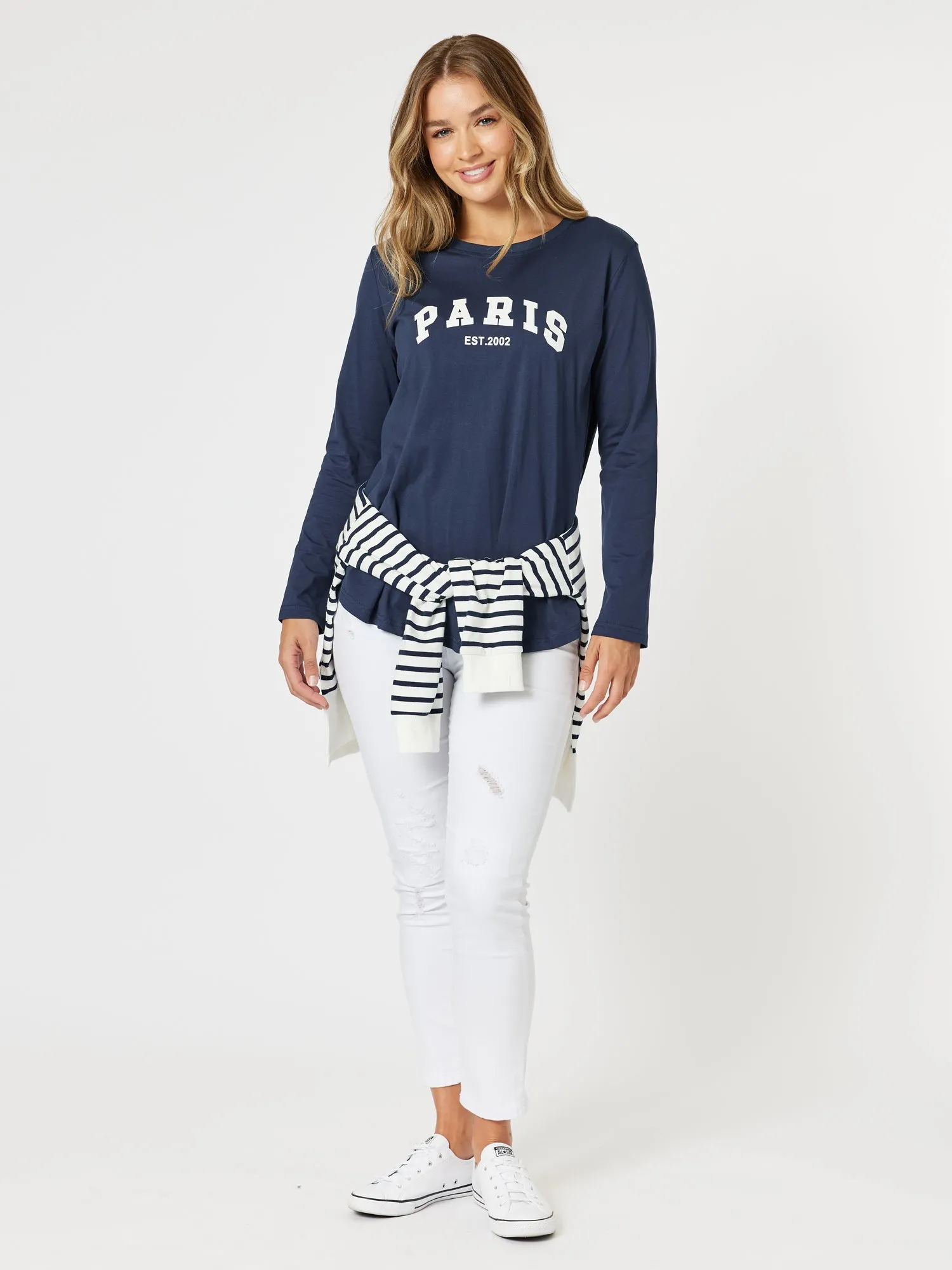 Paris Long Sleeve Tee - Navy sold by RC & Co product image thumbnail 5