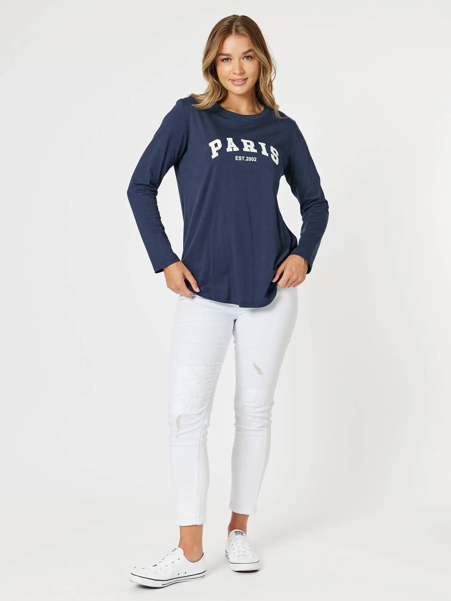 Paris Long Sleeve Tee - Navy sold by RC & Co product image thumbnail 2