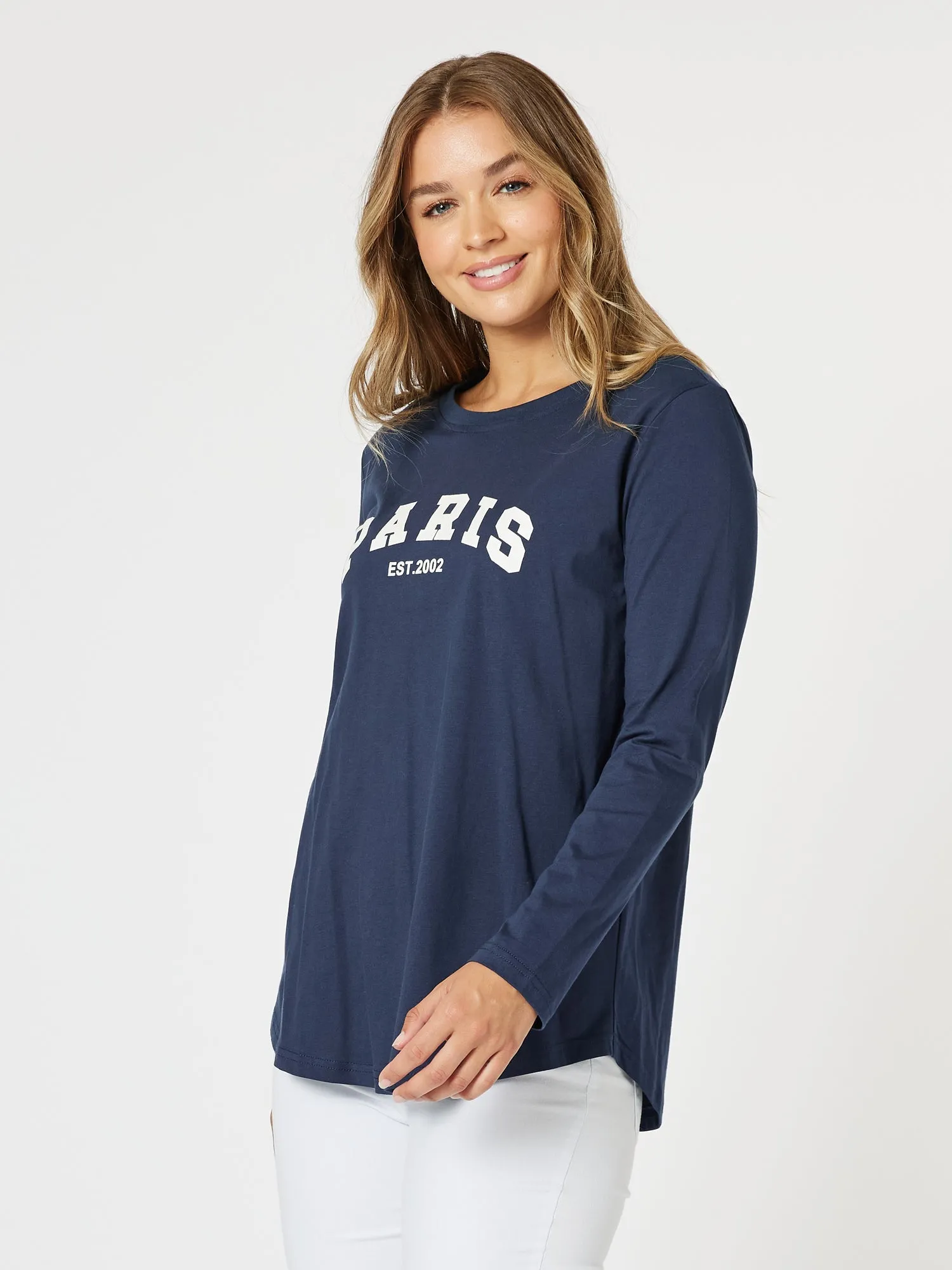Paris Long Sleeve Tee - Navy sold by RC & Co product image thumbnail 3