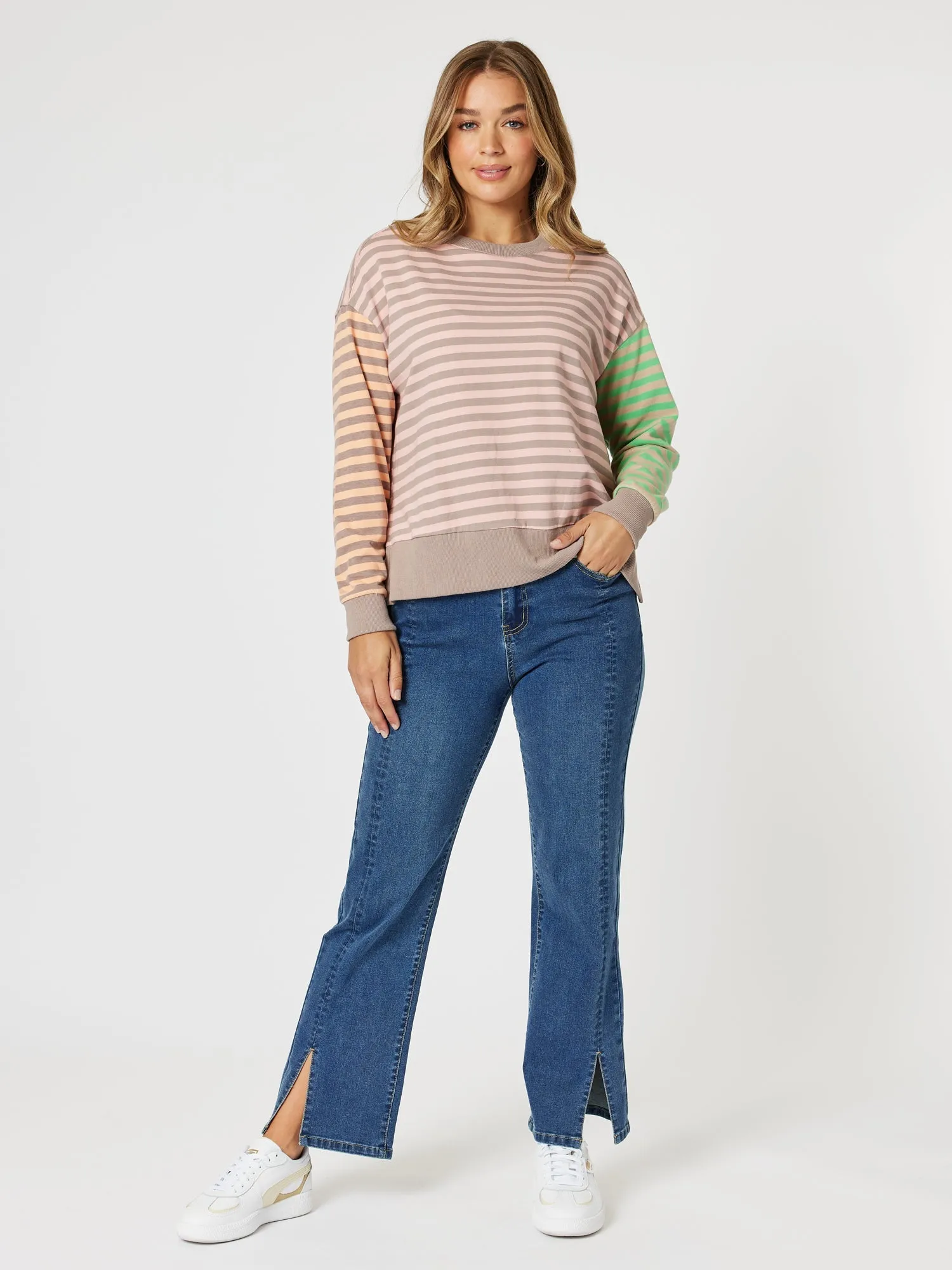 Maxwell Stripe Print Sweatshirt - Coral Multi sold by RC & Co product image thumbnail 5