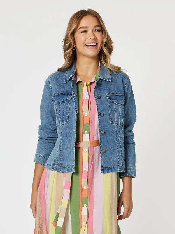 Retro Denim Jacket - Washed Denim sold by RC & Co