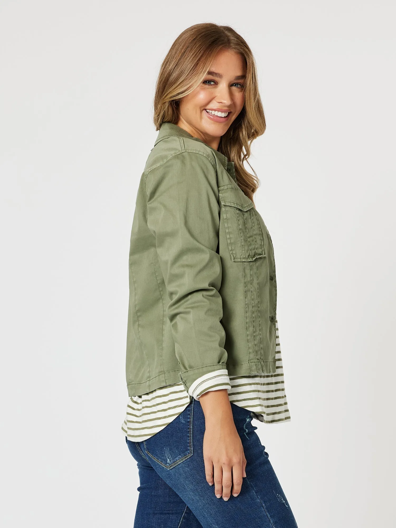 Retro Denim Jacket - Washed Khaki sold by RC & Co product image thumbnail 3