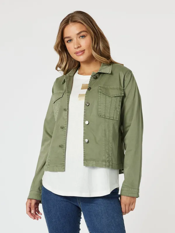 Retro Denim Jacket - Washed Khaki sold by RC & Co