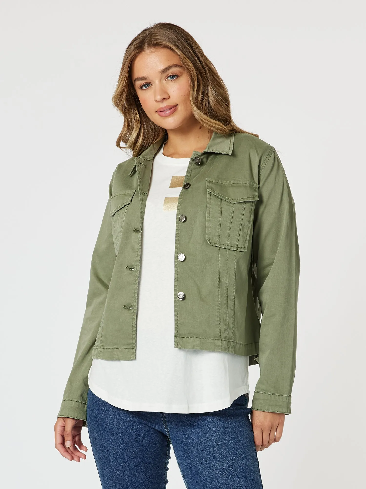 Retro Denim Jacket - Washed Khaki sold by RC & Co