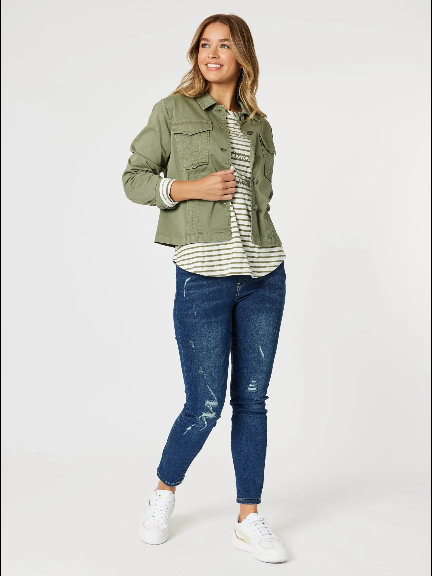 Retro Denim Jacket - Washed Khaki sold by RC & Co product image thumbnail 2