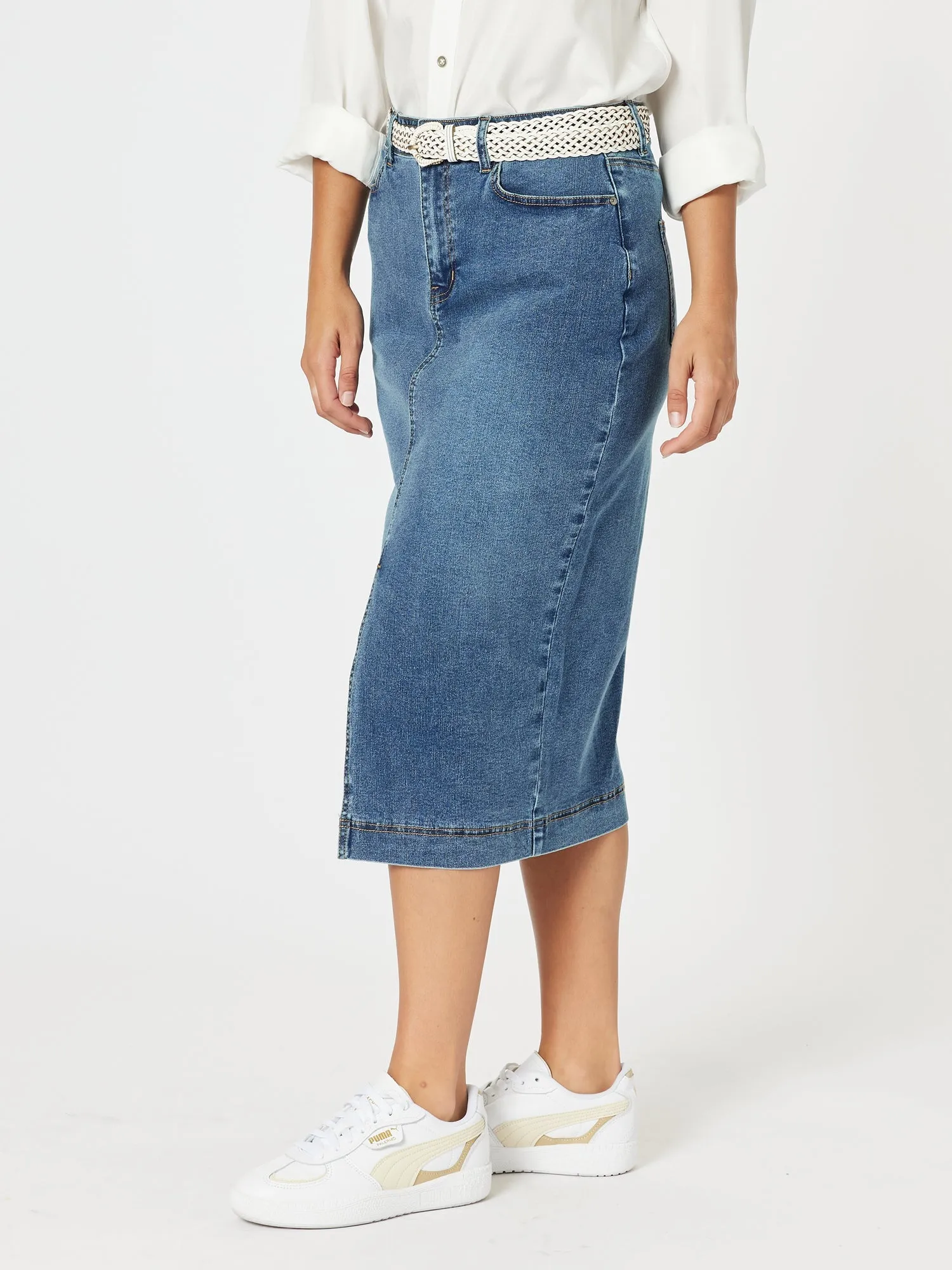 Republic Split Skirt - Denim sold by RC & Co product image thumbnail 3