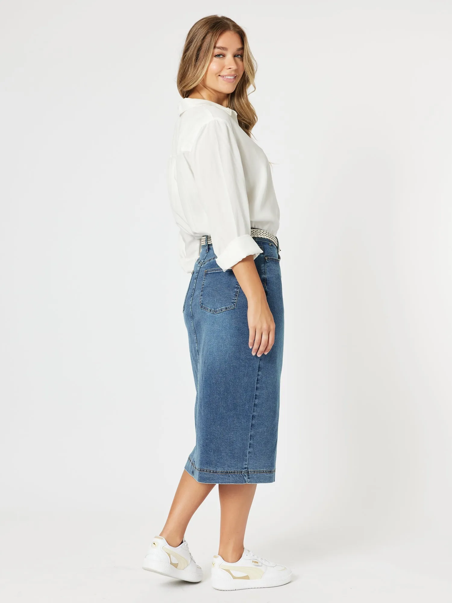 Republic Split Skirt - Denim sold by RC & Co product image thumbnail 4