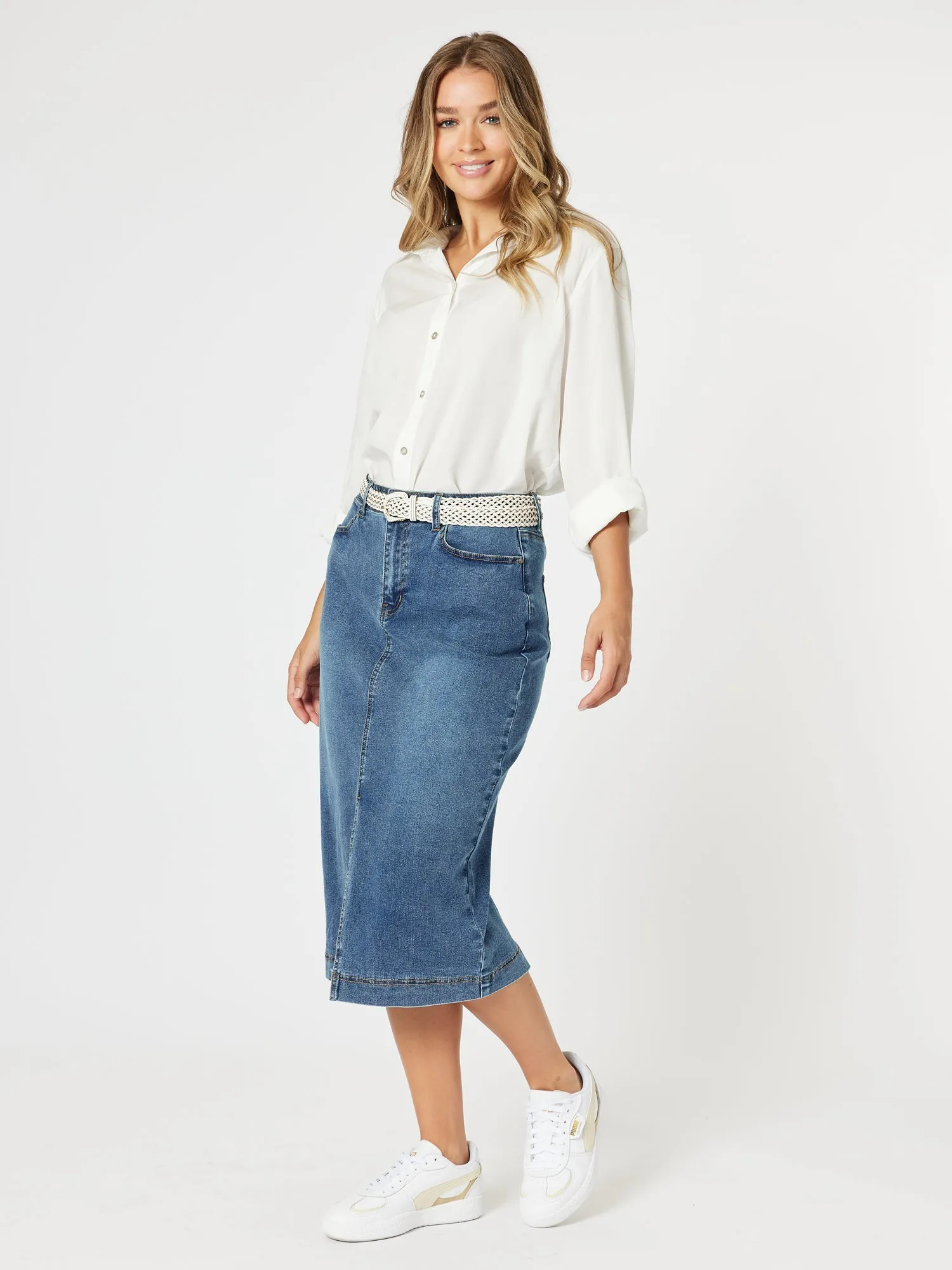 Republic Split Skirt - Denim sold by RC & Co product image thumbnail 2