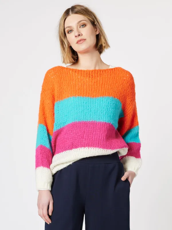 Kate Multi Stripe Knit Jumper - Multi sold by RC & Co