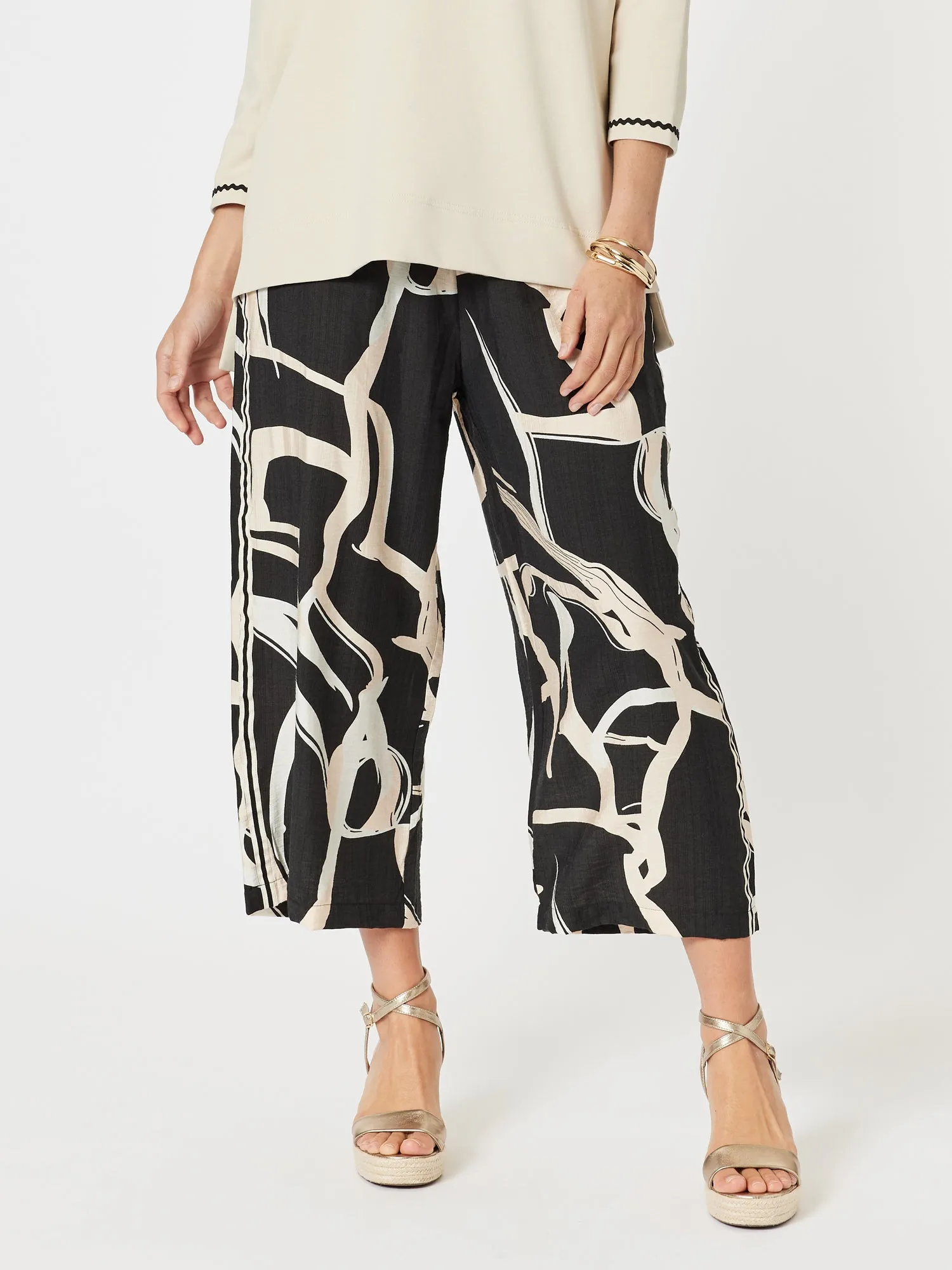 Matisse Print Wide Leg Pant - Black/Natural sold by RC & Co
