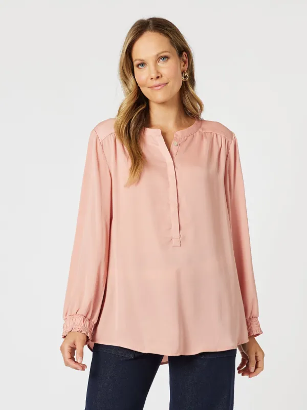 Vienna Nehru Top - Peach sold by RC & Co