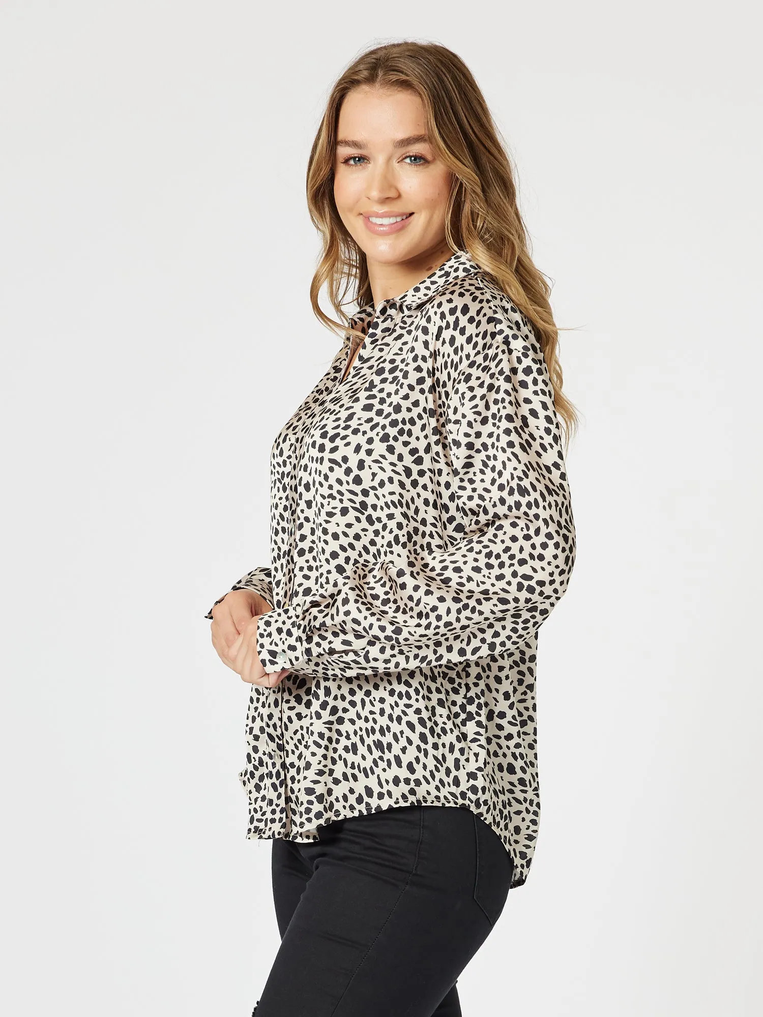 Pebble Spot Print Shirt - Natural/Black sold by RC & Co product image thumbnail 3