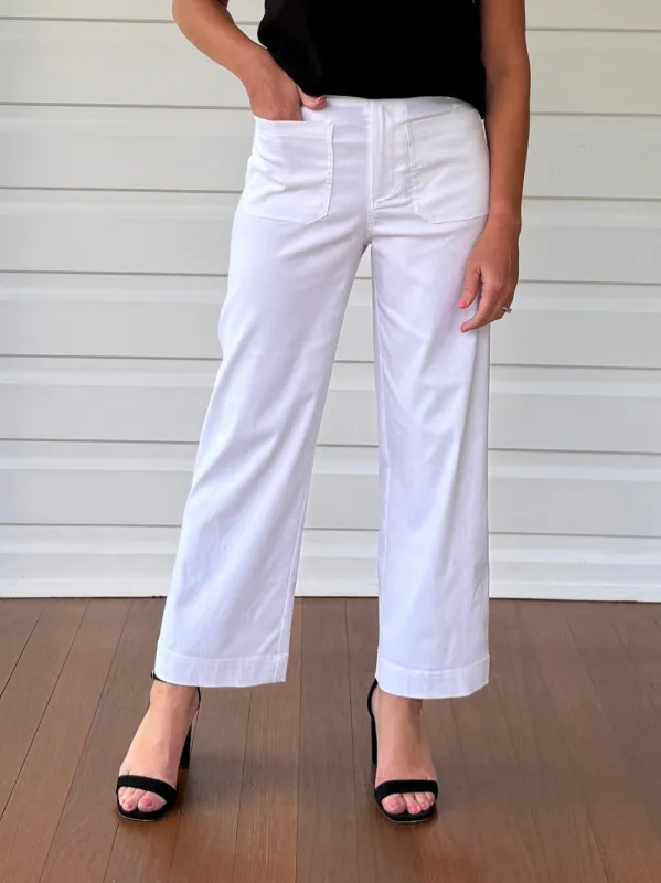 Marine Wide Leg Pant - White sold by RC & Co
