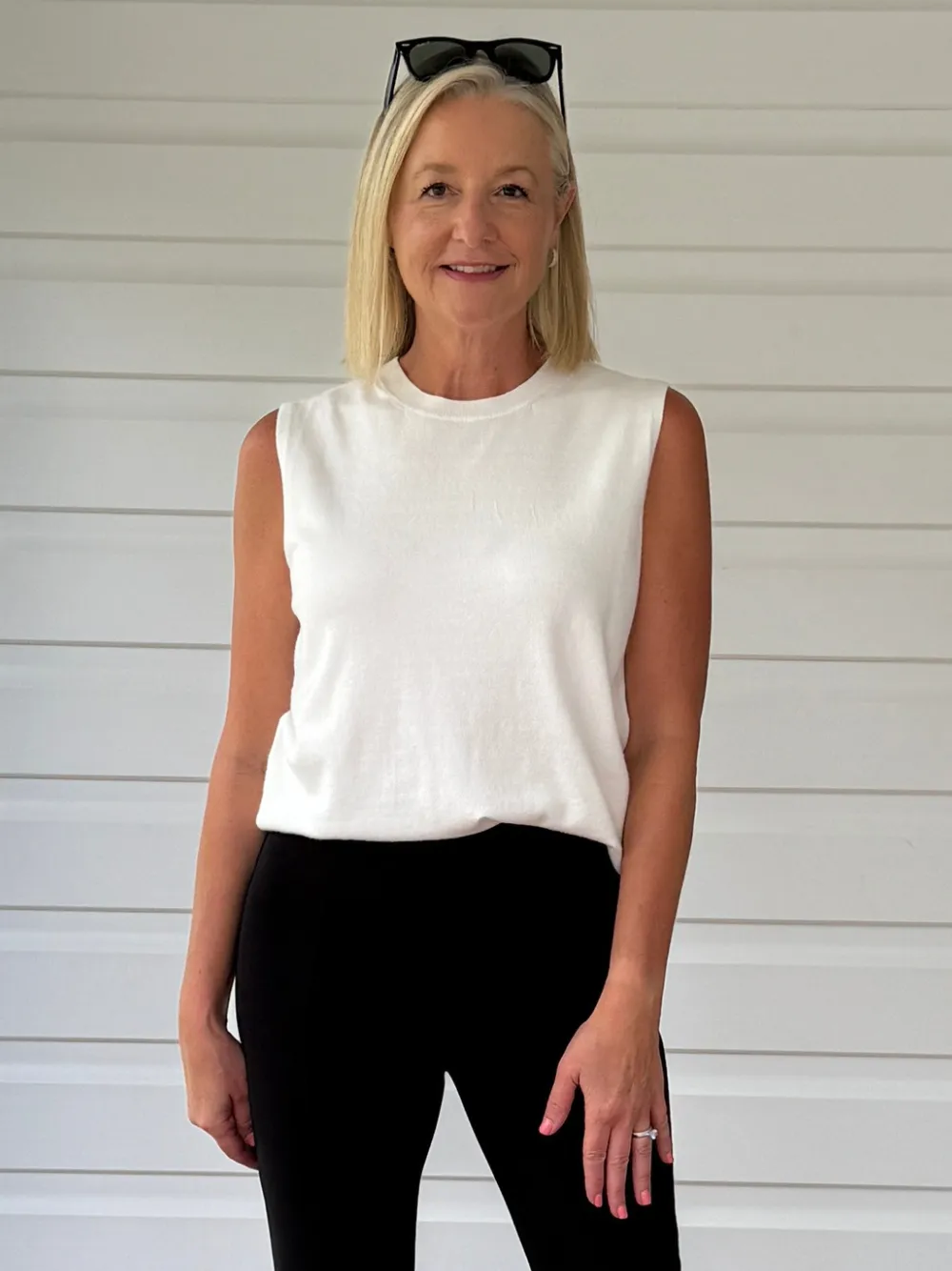 Shelly Sleeveless Knit Top - White sold by RC & Co product image thumbnail 5