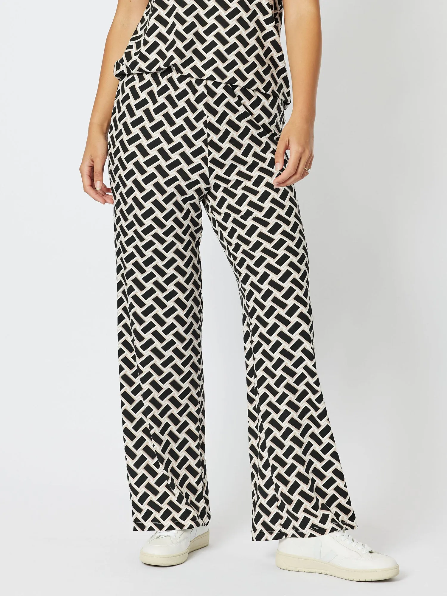 Chevron Pull On Pant - Black/Stone sold by RC & Co