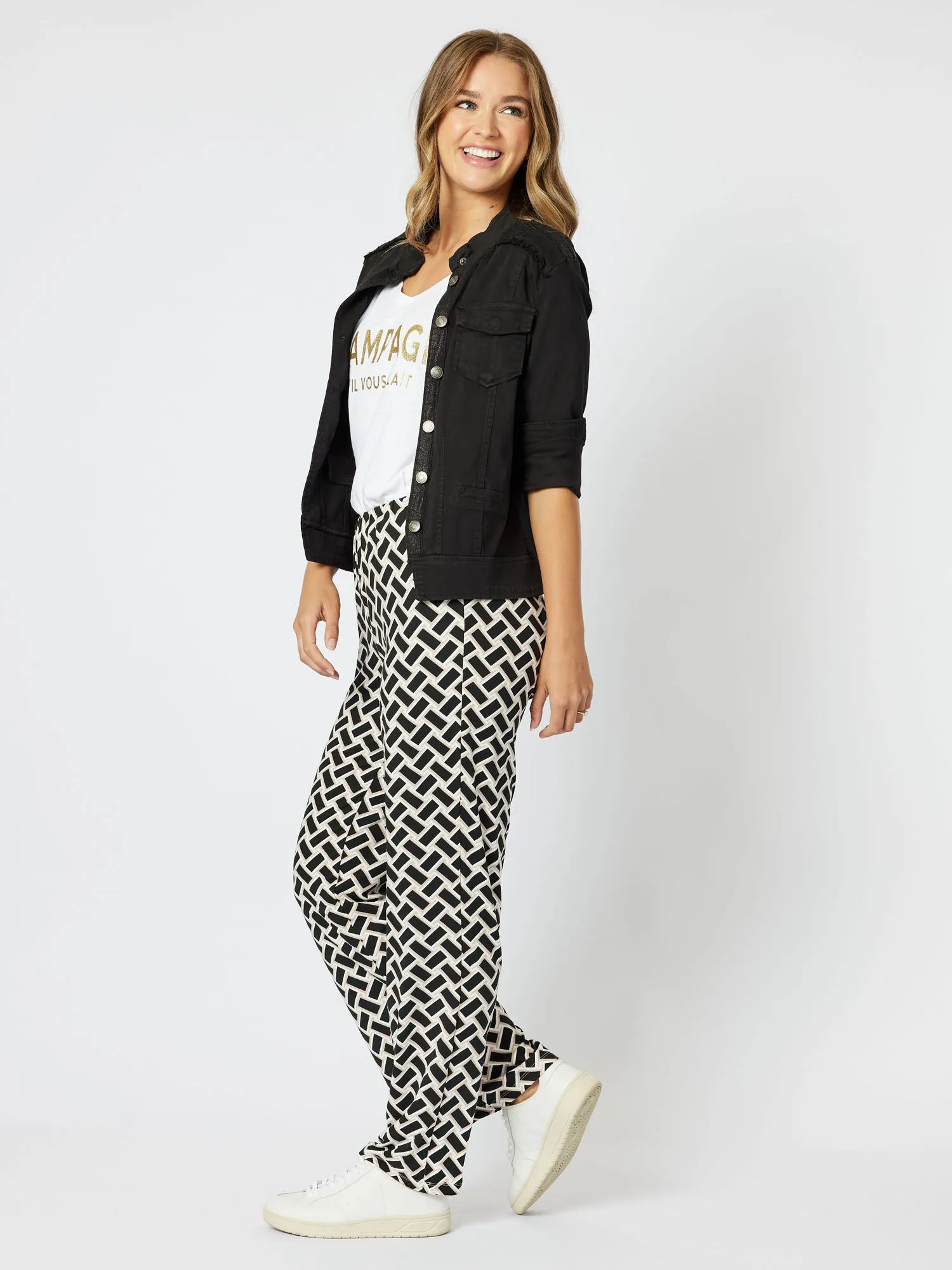 Chevron Pull On Pant - Black/Stone sold by RC & Co product image thumbnail 5