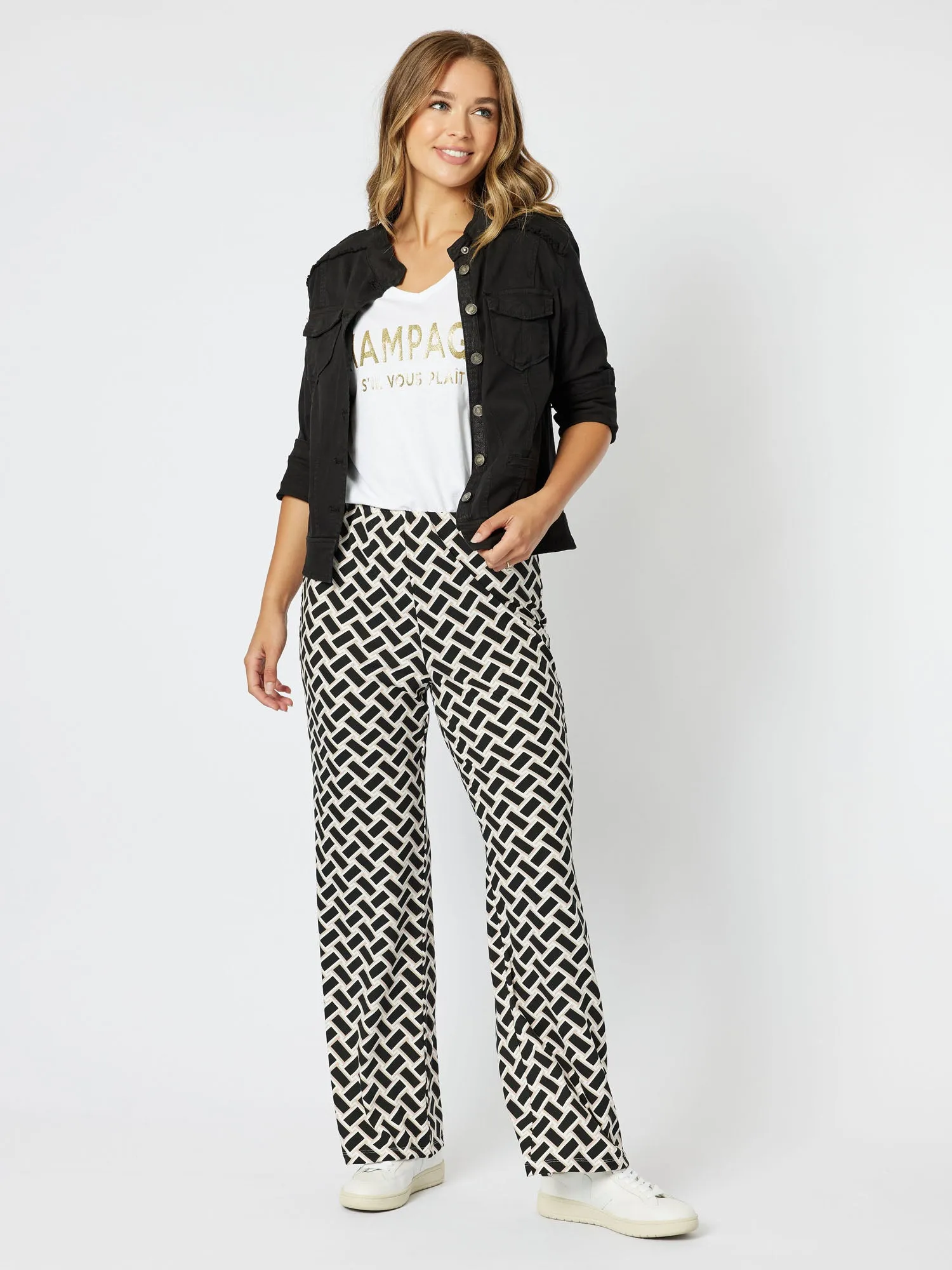 Chevron Pull On Pant - Black/Stone sold by RC & Co product image thumbnail 2