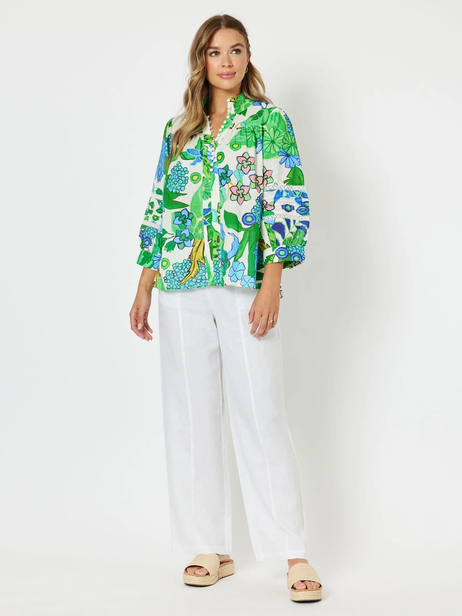 Moroccan Cotton Print Top - Green sold by RC & Co product image thumbnail 5