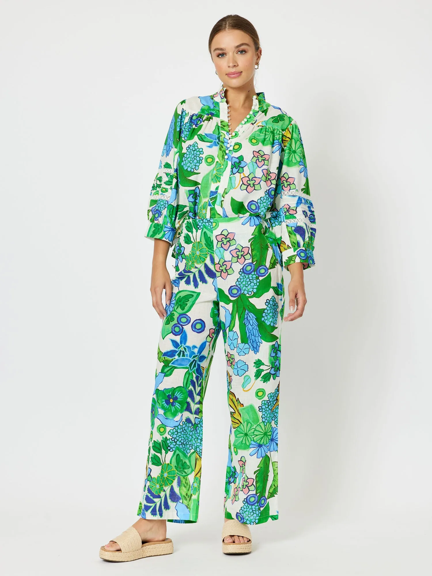 Moroccan Cotton Print Top - Green sold by RC & Co product image thumbnail 2