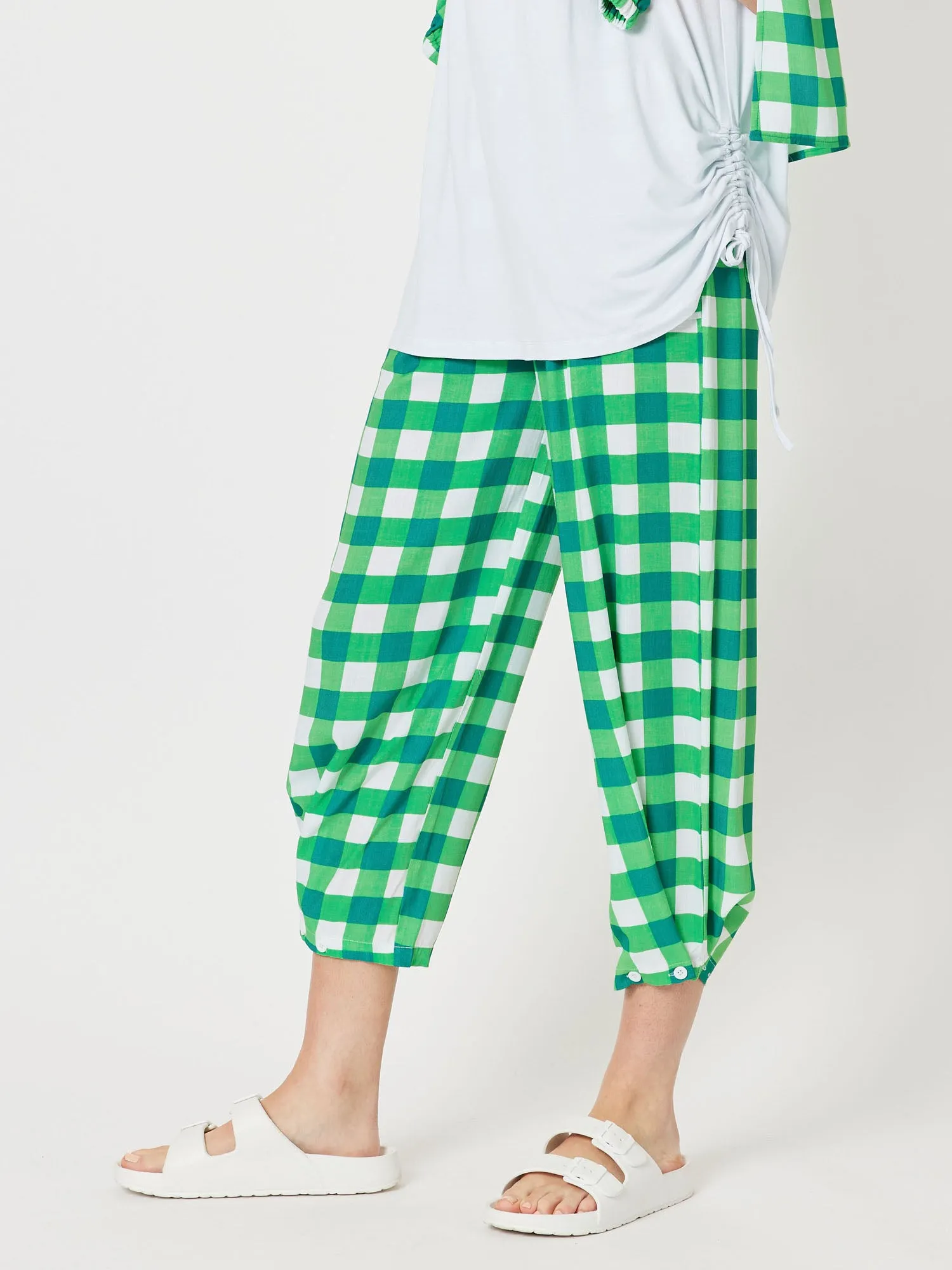 Harmony Check Adjustable Pant - Green sold by RC & Co product image thumbnail 3