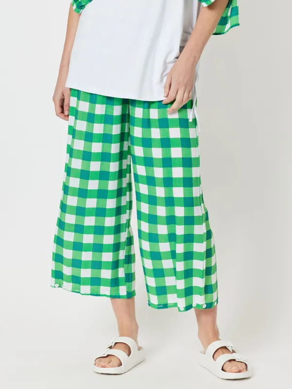 Harmony Check Adjustable Pant - Green sold by RC & Co