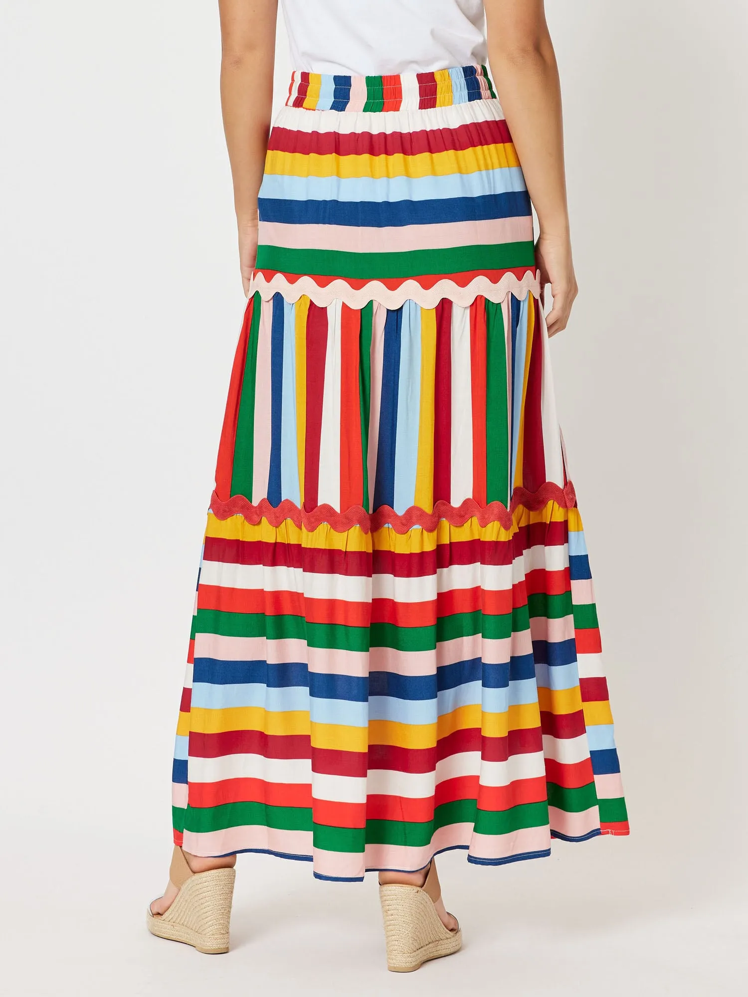 Fiesta Stripe Pull On Maxi Skirt - Multi sold by RC & Co product image thumbnail 4