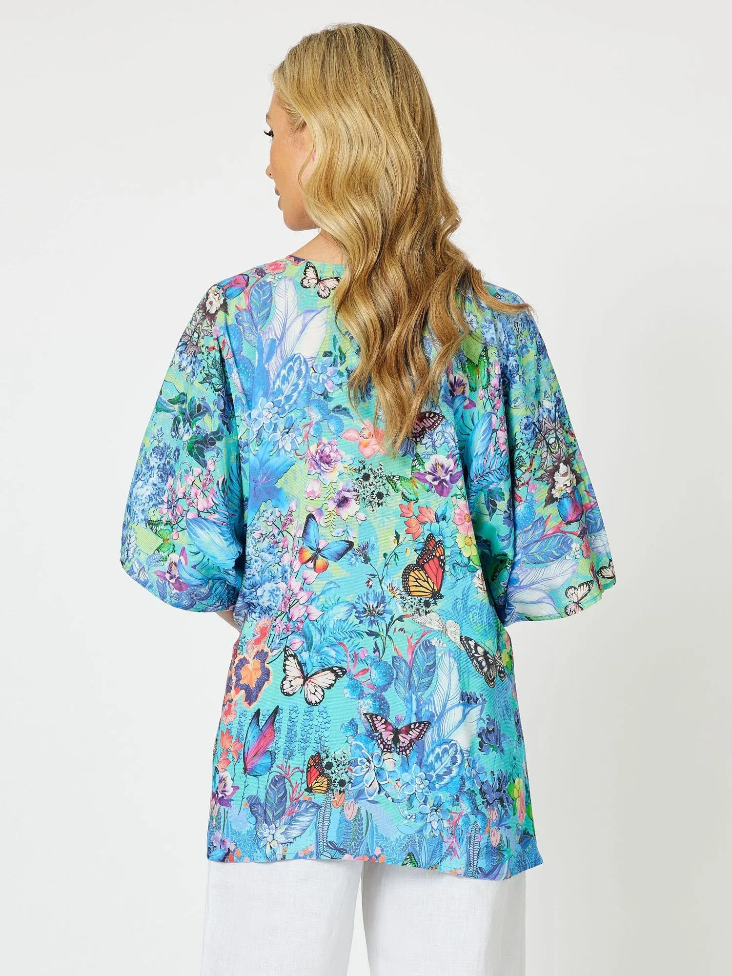 Garden Party Print V-Neck Short Sleeve Top - Multi sold by RC & Co product image thumbnail 4