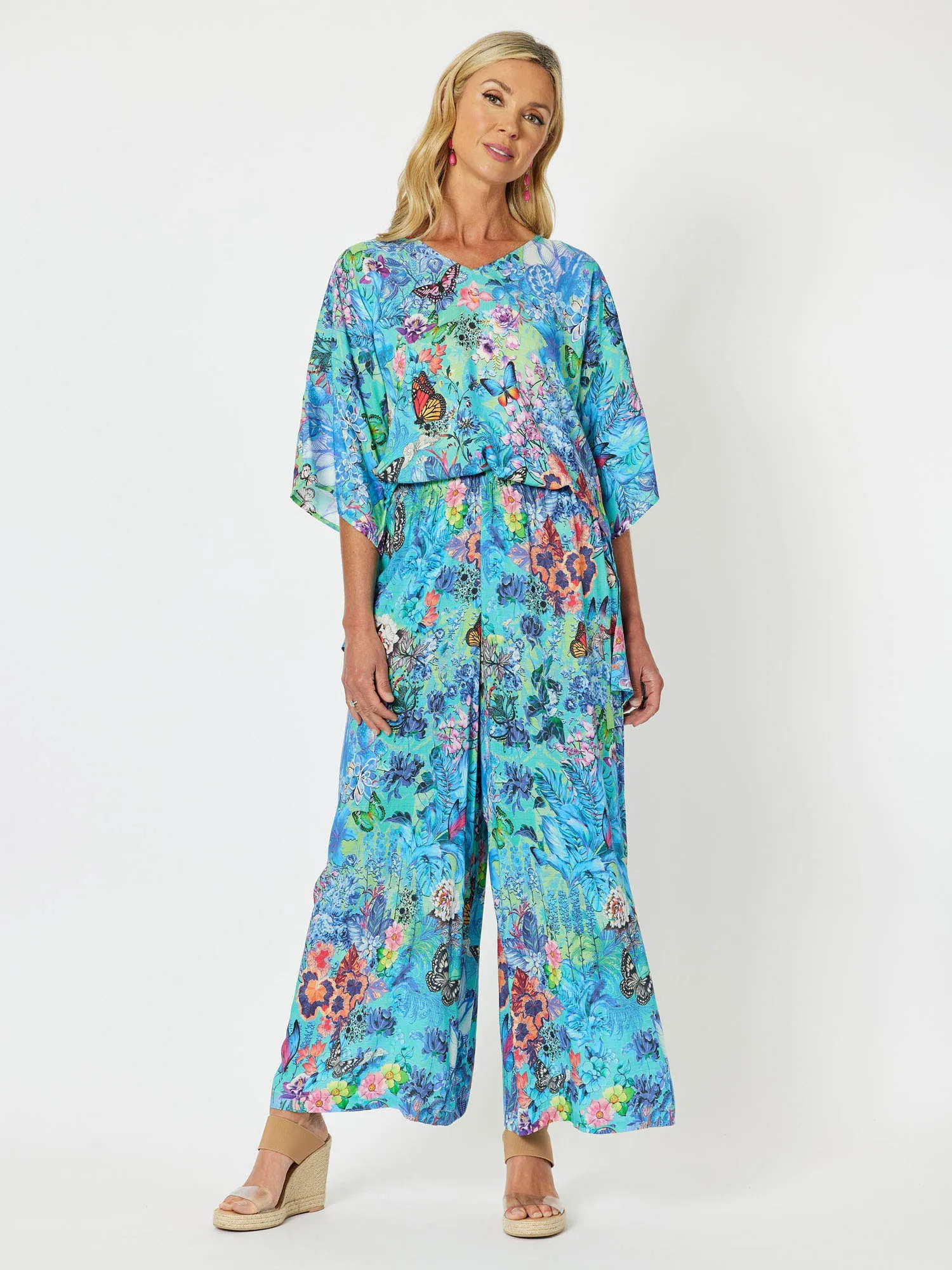 Garden Party Print V-Neck Short Sleeve Top - Multi sold by RC & Co product image thumbnail 2